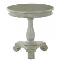 OSP Home Furnishings BP-AVLAT-YM19 Avalon Hand Painted Round Accent table in Antique Grey Finish